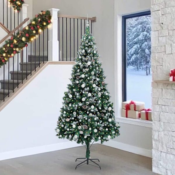 vidaXL Árbol de Navidad artificial Verde 240 cm PVC y Acero y Plástico