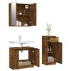 vidaXL Set de muebles ba&ntilde;o 3 pzas madera contrachapada roble ahumado