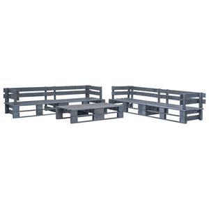 vidaXL Set de muebles de palets para jard&iacute;n 6 piezas madera gris