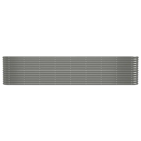 vidaXL Jardinera arriate acero galvanizado gris 332x40x68 cm