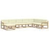 vidaXL Conjunto de sof&aacute;s de exterior 8 uds. Blanco y Crema
