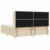 vidaXL Cama tipo Box Spring con colch&oacute;n Crema 200 x 200 cm tela