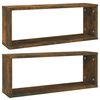 vidaXL Estantes c&uacute;bicos de pared 2 uds madera roble ahumado 60x15x23cm