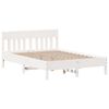 vidaXL Estructura de cama sin colch&oacute;n madera de pino blanco 135x190 cm