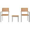 vidaXL Conjunto de Comedor de Jard&iacute;n 3 pcs Madera de teca maciza