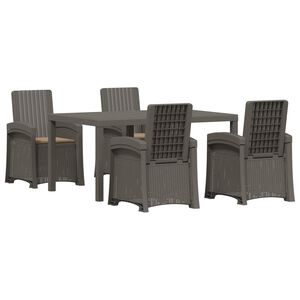 vidaXL Conjunto de Comedor de Jard&iacute;n 5 uds. Gris Claro y Taupe PP