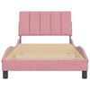 vidaXL Estructura de cama sin colch&oacute;n Hanko terciopelo rosa 100x200 cm