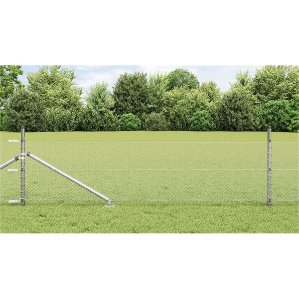 vidaXL Poste de Valla Plateado 50 x 0,5 m (malla de 13 mm) Acero
