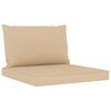 vidaXL Set de muebles de jard&iacute;n 6 pzs madera impregnada cojines beige