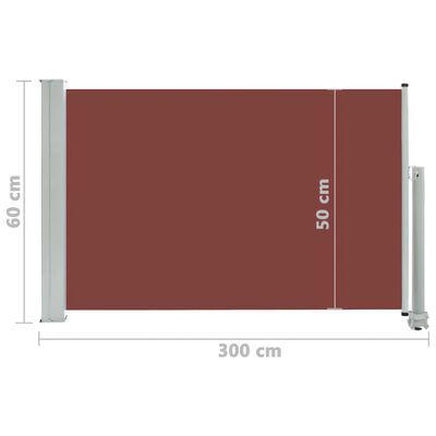vidaXL Toldo lateral retráctil de jardín marrón 60x300 cm