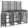 vidaXL Cobertizo triple para cubos de basura madera maciza pino gris