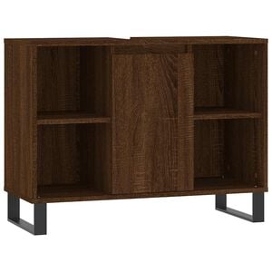 vidaXL Mueble de ba&ntilde;o madera de ingenier&iacute;a roble marr&oacute;n 80x33x60 cm