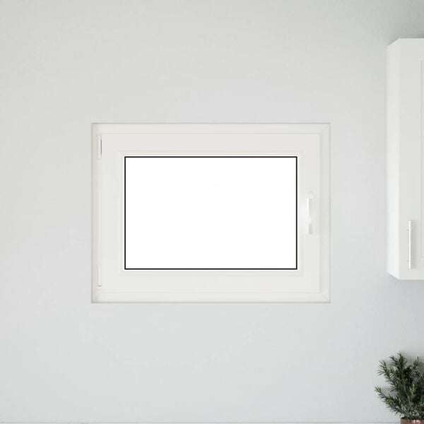 vidaXL Ventana de s&oacute;tano "RISOR" 80x70 cm oscilobatiente DIN izquierda blanca