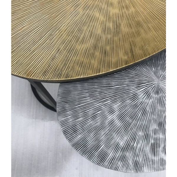 HSM Collection Juego de mesas de centro 2 piezas Fletcher ovalada