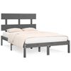 vidaXL Estructura de cama doble peque&ntilde;a madera maciza gris 120x190 cm