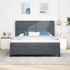 vidaXL Cama tipo Box Spring Gris oscuro 200 x 180 cm Poli&eacute;ster