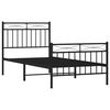 vidaXL Estructura cama sin colchón con estribo metal negro 90x200 cm