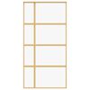 vidaXL Puerta corredera dorada de vidrio ESG transparente y aluminio