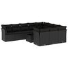 vidaXL Set de sof&aacute;s de jard&iacute;n 11 pzas y cojines rat&aacute;n sint&eacute;tico negro