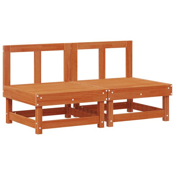 vidaXL Sof&aacute; Medio de Jard&iacute;n Pino macizo Marr&oacute;n Cera