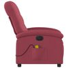 vidaXL Sill&oacute;n de masaje reclinable el&eacute;ctrico tela rojo tinto