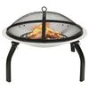 vidaXL Brasero y barbacoa 2 en 1 atizador acero inoxidable 56x56x49 cm