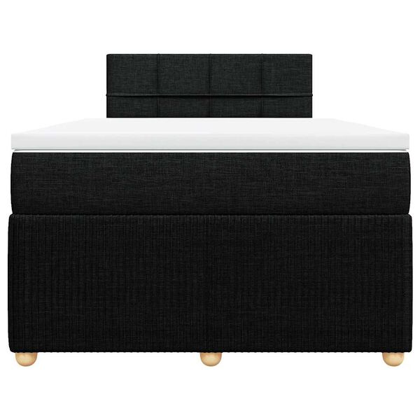 vidaXL Cama box spring con colch&oacute;n tela negro 120x190 cm