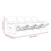 vidaXL Sill&oacute;n reclinable de masaje de 4 plazas tela marr&oacute;n