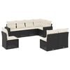 vidaXL Set de sof&aacute;s de jard&iacute;n 8 piezas y cojines rat&aacute;n sint&eacute;tico negro