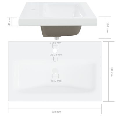vidaXL Juego de muebles de baño madera de ingeniería blanco brillo