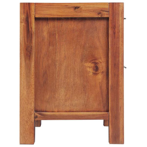 vidaXL Mesita de noche de madera maciza de acacia marr&oacute;n 45x42x58 cm