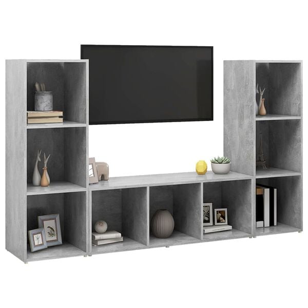 vidaXL | Gabinete de TV | 3 pcs 37 x 35 x 107.5 cm