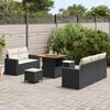 vidaXL Conjunto de sofá de jardín 8 pcs Negro ratán sintético