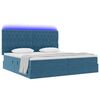 vidaXL Cama con almacenamiento y LED con LED Azul Oscuro 200 x 200 cm