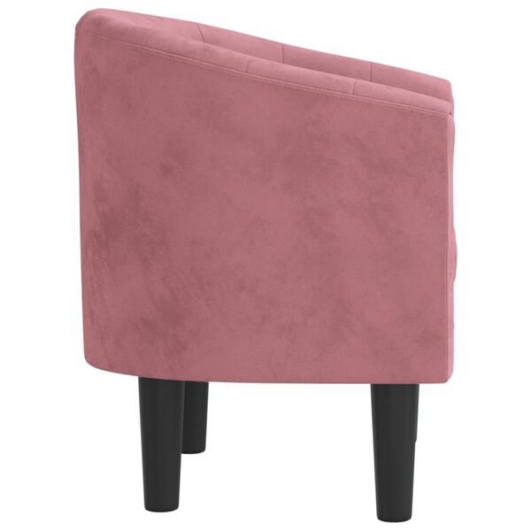 vidaXL Sill&oacute;n de terciopelo rosa