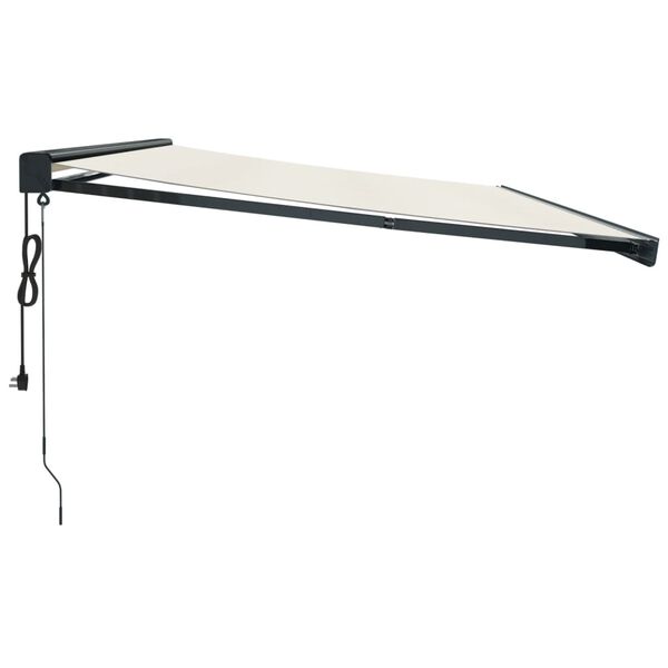 vidaXL Toldo retr&aacute;ctil aluminio y tela color crema 5x3 m