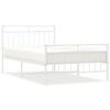 vidaXL Estructura cama sin colch&oacute;n con estribo metal blanco 107x203 cm