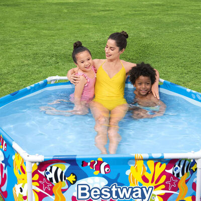 Bestway Piscina elevada para niños acero protección UV 183x51 cm