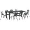 vidaXL Conjunto de Comedor de Jard&iacute;n 9 uds. Antracita