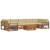 vidaXL Conjunto de sof&aacute;s de exterior con coj&iacute;n 8 pcs Natural y Beige