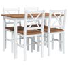 vidaXL Juego de muebles de comedor 5 piezas marr&oacute;n y blanco