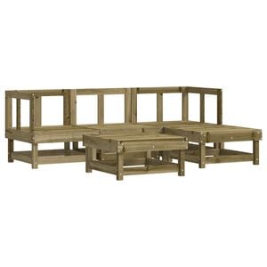 vidaXL Juego de sof&aacute;s de jard&iacute;n 5 piezas madera de pino impregnada