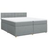 vidaXL Cama box spring con colch&oacute;n tela gris claro 200x200 cm