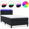 vidaXL Cama box spring con colch&oacute;n y LED terciopelo negro 100x210 cm