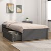 vidaXL Estructura de cama individual con cajones gris 90x190 cm
