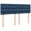 vidaXL Cama box spring con colch&oacute;n tela azul 140x190 cm