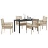 vidaXL Conjunto de Comedor de Jard&iacute;n 5 pcs Beige rat&aacute;n sint&eacute;tico