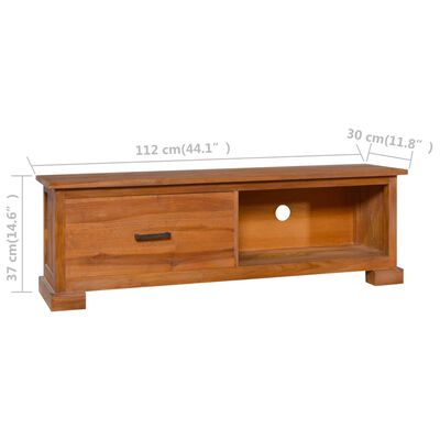 vidaXL Mueble para TV de madera de teca maciza 112x30x37 cm