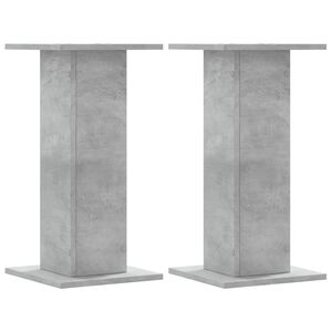 vidaXL Soportes altavoces 2 uds madera gris hormig&oacute;n 30x30x60 cm