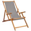 vidaXL Silla de playa Gris Claro Madera de teca maciza